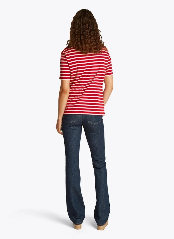 تومي هيلفيغر Striped Crew Neck T-Shirt
