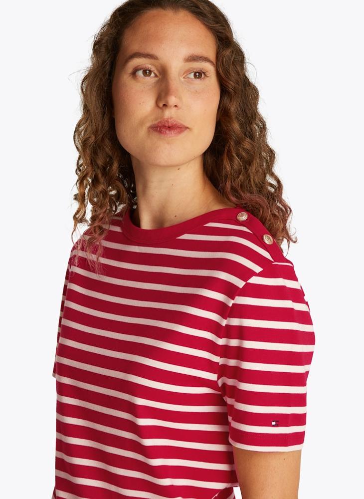 TOMMY HILFIGER Striped Crew Neck T-Shirt - Image 3