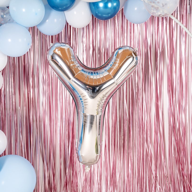 Restaurantware-Balloonify 40 Inch Letter Balloon, 1 Large Alphabet Party Balloon - Letter Y, Self-Sealing, Silver Foil Mylar Balloon, Hanging Loop, Decoration For Birthday, Wedding, Or Graduation - Image 3
