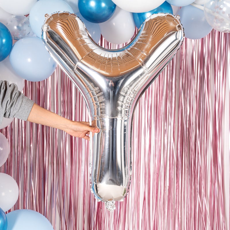 Restaurantware-Balloonify 40 Inch Letter Balloon, 1 Large Alphabet Party Balloon - Letter Y, Self-Sealing, Silver Foil Mylar Balloon, Hanging Loop, Decoration For Birthday, Wedding, Or Graduation - Image 5
