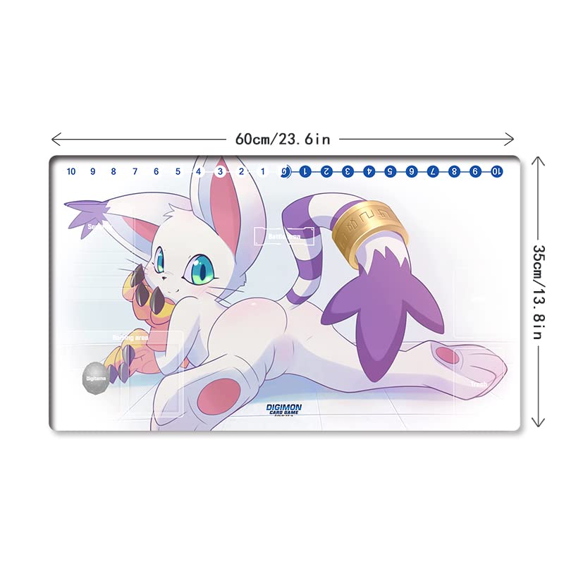 Mlikemat New Mlikemat Playmat Digimon DTCG Mat Tailmon TCG CCG OCG Trading Card Game Mat with Zones + Free Bag (ZD002-274-SM) - Image 5
