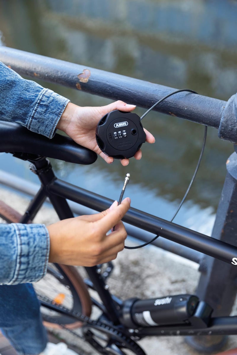 ABUS Combiflex Adventure Cable Lock - Lock for securing skis, pushchairs, e-Scooters & Scooters - 75 cm Steel Cable - with Number Code - Black - Image 2