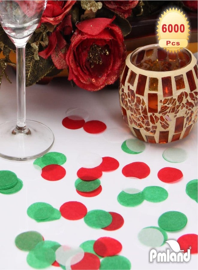 PMLAND Tissue Paper Table Confettis Round Circles for Parties Crafts and Decoration 2.5 cm (1 Inch) Pack of 6000 Pieces - Red Green and White - Image 5