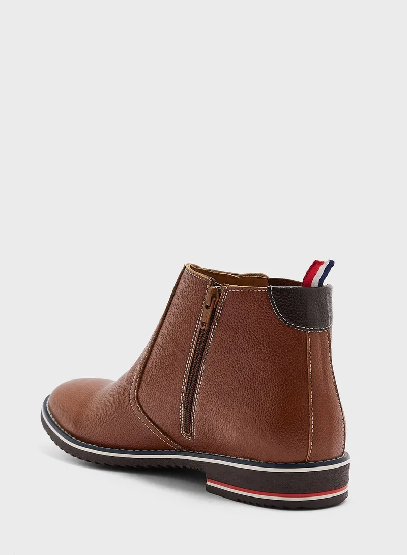 Robert Wood Webbing Detail Chelsea Boots