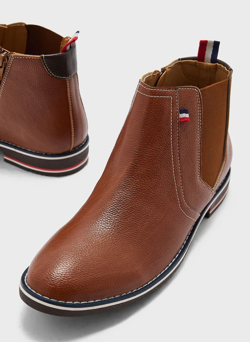 Robert Wood Webbing Detail Chelsea Boots