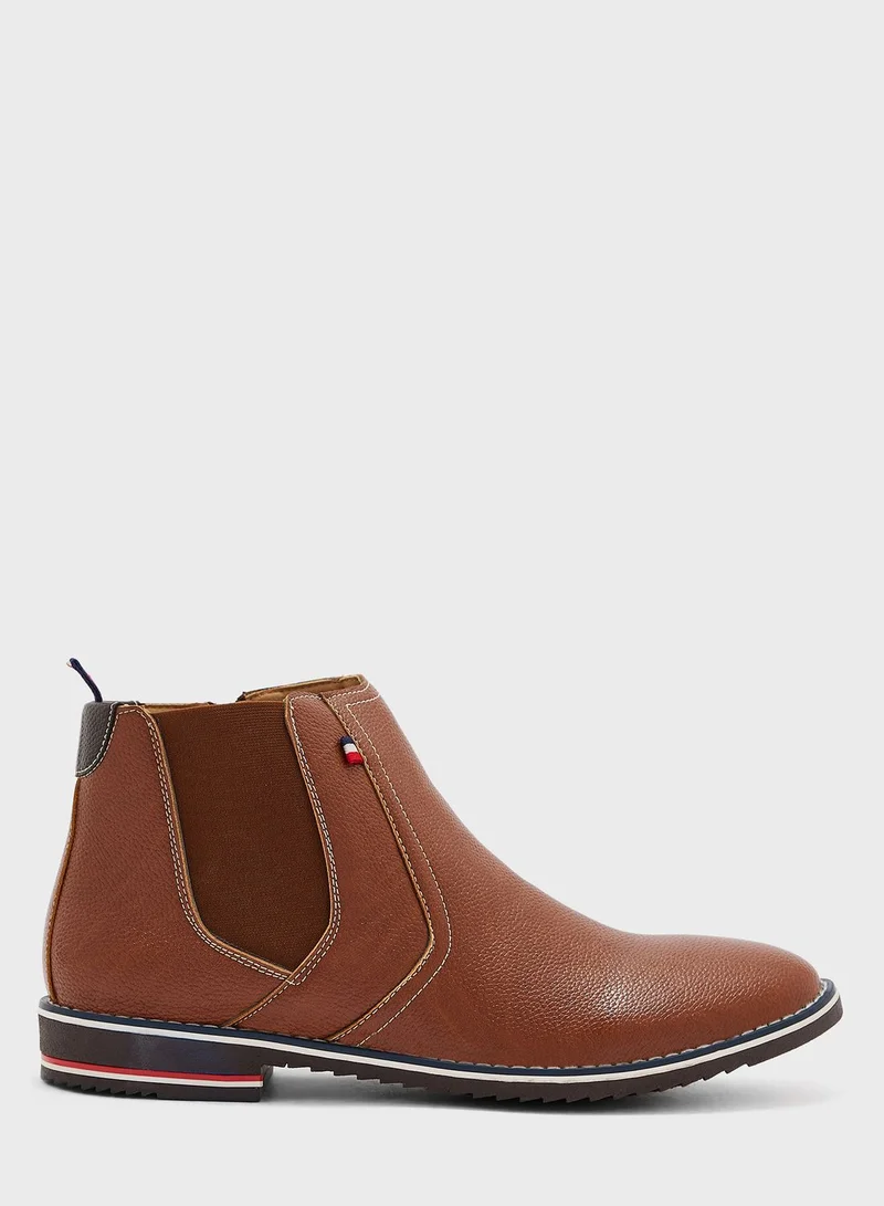 Robert Wood Webbing Detail Chelsea Boots