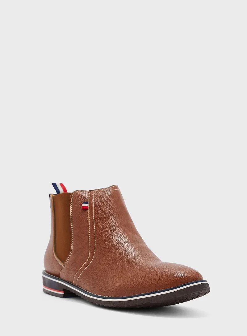 Robert Wood Webbing Detail Chelsea Boots