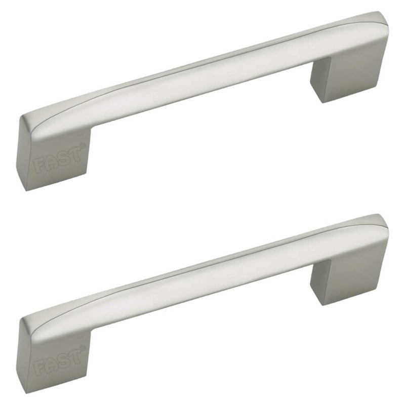 FAST مقبض خزانة من الفولاذ المقاوم للصدأ CP40S بلمسة فضية غير لامعة لباب خزانة الملابس وجميع الأدراج الأخرى 2 قطعة (96 مم 4 بوصة) - Image 1