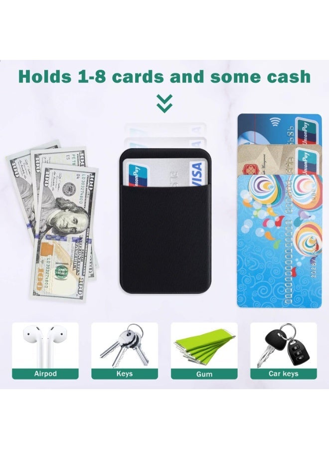 Phone Back Card Holder, Card Wallet with Flap Closure, Elastic Credit Card Holder, ID Card Sleeve for Phone Back, Adhesive Wallet with Flip Cover, Simple and Stylish, Convenient Storage - Image 4