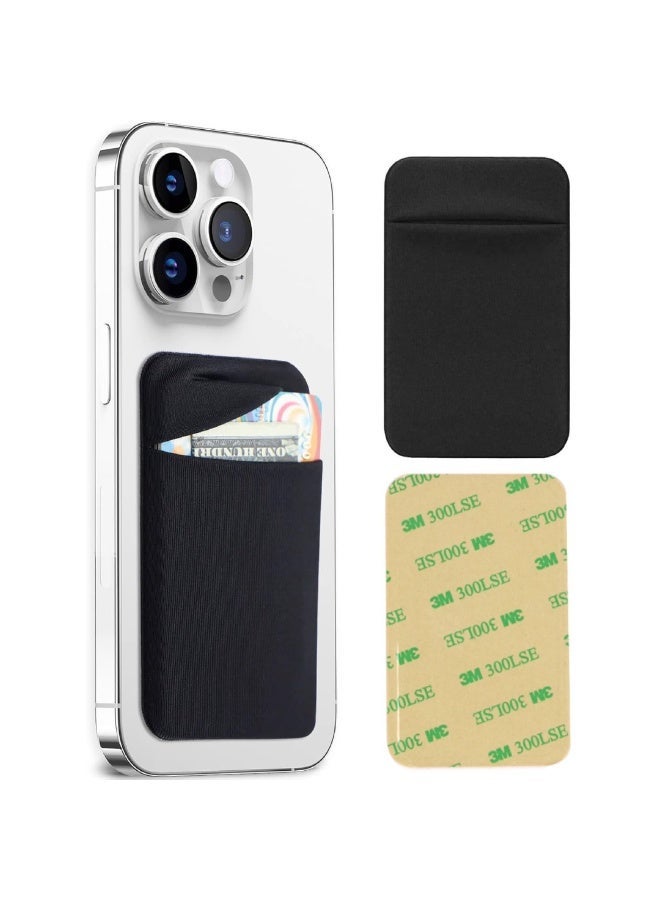 Phone Back Card Holder, Card Wallet with Flap Closure, Elastic Credit Card Holder, ID Card Sleeve for Phone Back, Adhesive Wallet with Flip Cover, Simple and Stylish, Convenient Storage - Image 1