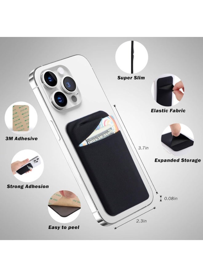Phone Back Card Holder, Card Wallet with Flap Closure, Elastic Credit Card Holder, ID Card Sleeve for Phone Back, Adhesive Wallet with Flip Cover, Simple and Stylish, Convenient Storage - Image 5