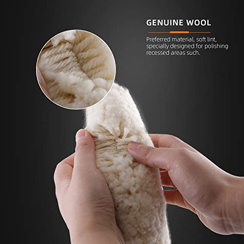 SPTA 8" (200mm) Wool Buffing Pad, Double Side 100% Natural Wool Pad with 5/8-11 Thread for 2-Sided Compound Cutting and Polishing for Automotive, Marine and Epoxies - Image 4