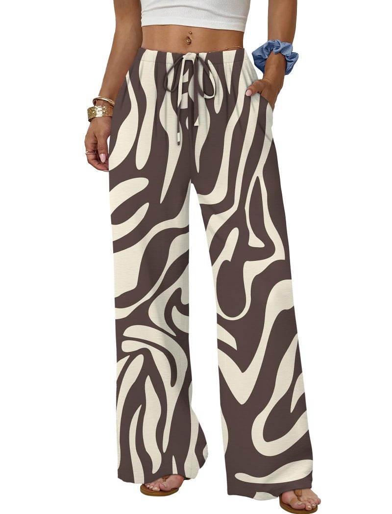 Sampeel Pants for Women Trendy Summer Spring Outfits Beach Vacation Clothes Plus Size Boho Fashion Clothing Western Outfits African Attire Capsule Wardrobe 2026 Pajama L - Image 1