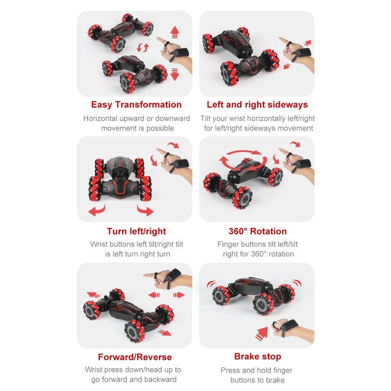 Gesture sensor remote control car four-wheel drive off-road electric stunt deformation twist car children's boy toy car - Image 3