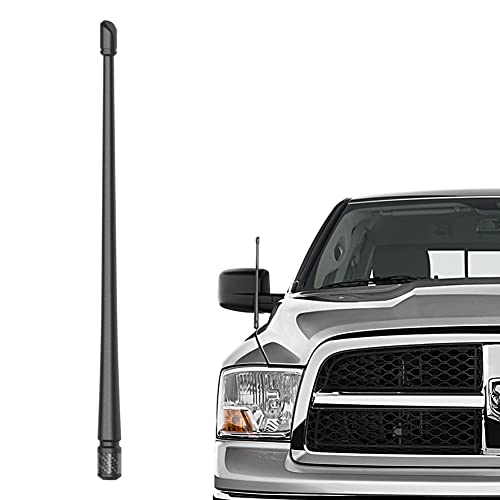 RYDONAIR Short Antenna Compatible with Dodge Ram 1500 2500 3500 1990-2025 & Ford F150 F250 F350 1990-2025, Internal Copper Coil for Enhanced Reception, 13 inches Flexible Rubber Antenna Replacement - Image 1