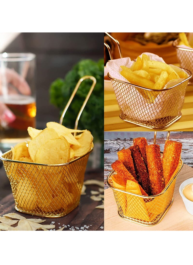SYOSI Mini French Fry Baskets, Stainless Steel Square Fryer Basket, French Fries Basket, Kitchen Frying Basket for Chips, Onion Rings, Chicken Nugget, Popcorn2PCS  - Image 2