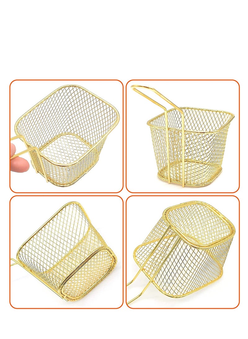 SYOSI Mini French Fry Baskets, Stainless Steel Square Fryer Basket, French Fries Basket, Kitchen Frying Basket for Chips, Onion Rings, Chicken Nugget, Popcorn2PCS  - Image 5