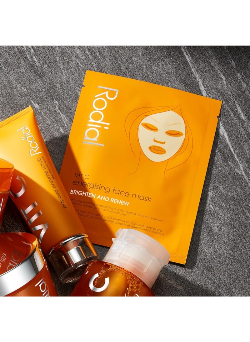 Rodial قناع ورقة روديال فيتامين سي - توهج فوري للبشرة المتعبة، حمض الأسكوربيك ونياسيناميد، بيولوجي-سيلولوز لتخفيف الاحمرار 20 مل - Image 5