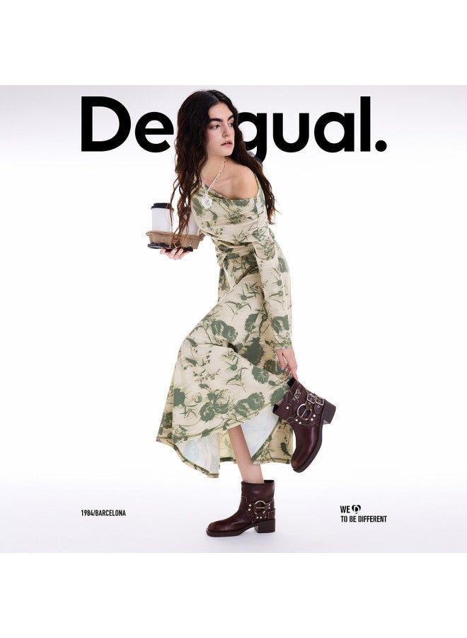 DESIGUAL تي شيرت نسائي بطبعة زهور بأكتاف باردة - مجموعة خريف/شتاء 2025 - Image 3
