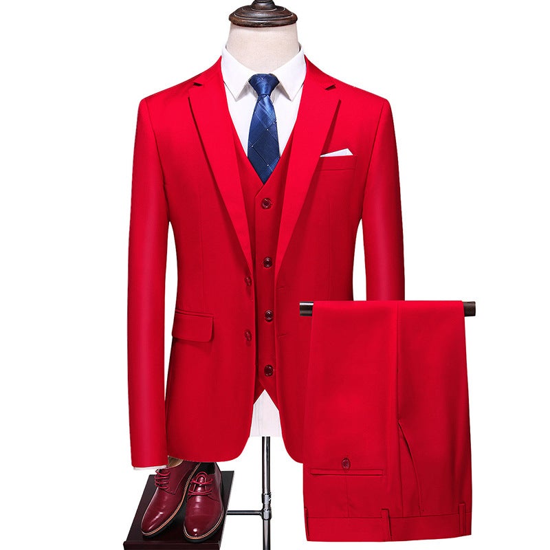 Long-Term Men'S Professional Wedding Banquet Suit Three-Piece Casual Light Business Suit Suit - Image 3
