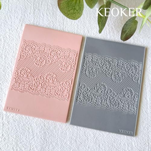 KEOKER Lace Polymer Clay Texture Sheets - Works with Clay Cutter, Same as Texture Roller for Polymer Clay (C) - Image 2