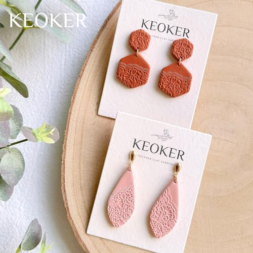 KEOKER Lace Polymer Clay Texture Sheets - Works with Clay Cutter, Same as Texture Roller for Polymer Clay (C) - Image 4