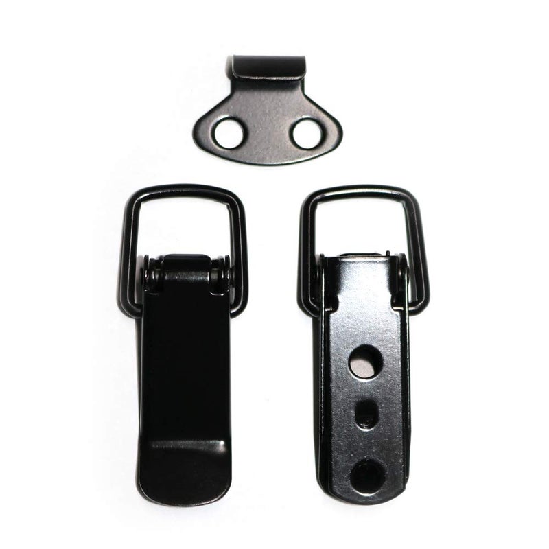 BERYLER Black Toggle Latch, Steel Spring Loaded Toggle Latch, Black Catch Hasp Clamp Clip Lock with Black Steel Drywall Screws for Cabinet, Wooden Case, Box, Chest(4 Pack) - Image 2