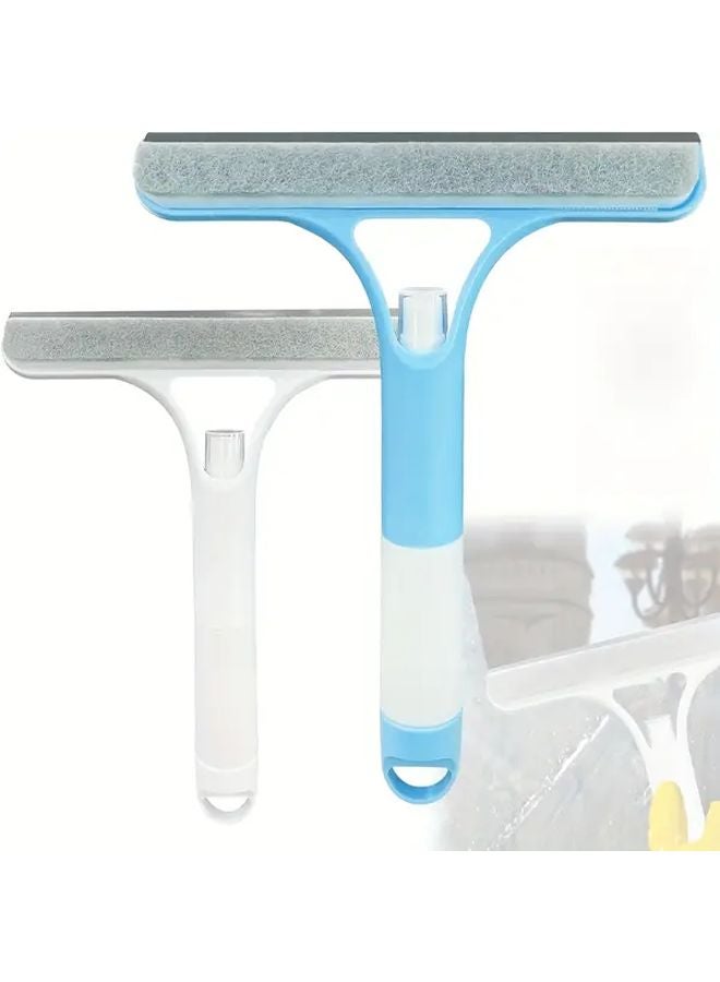 3 في 1 مكشطة تنظيف النوافذ بأسطوانة وفراشي رذاذ مع قماش المايكروفايبر أصفر وأبيض - Image 2