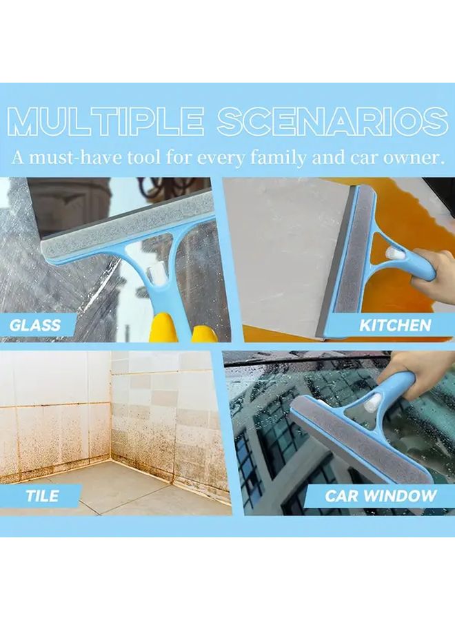3 في 1 مكشطة تنظيف النوافذ بأسطوانة وفراشي رذاذ مع قماش المايكروفايبر أصفر وأبيض - Image 5