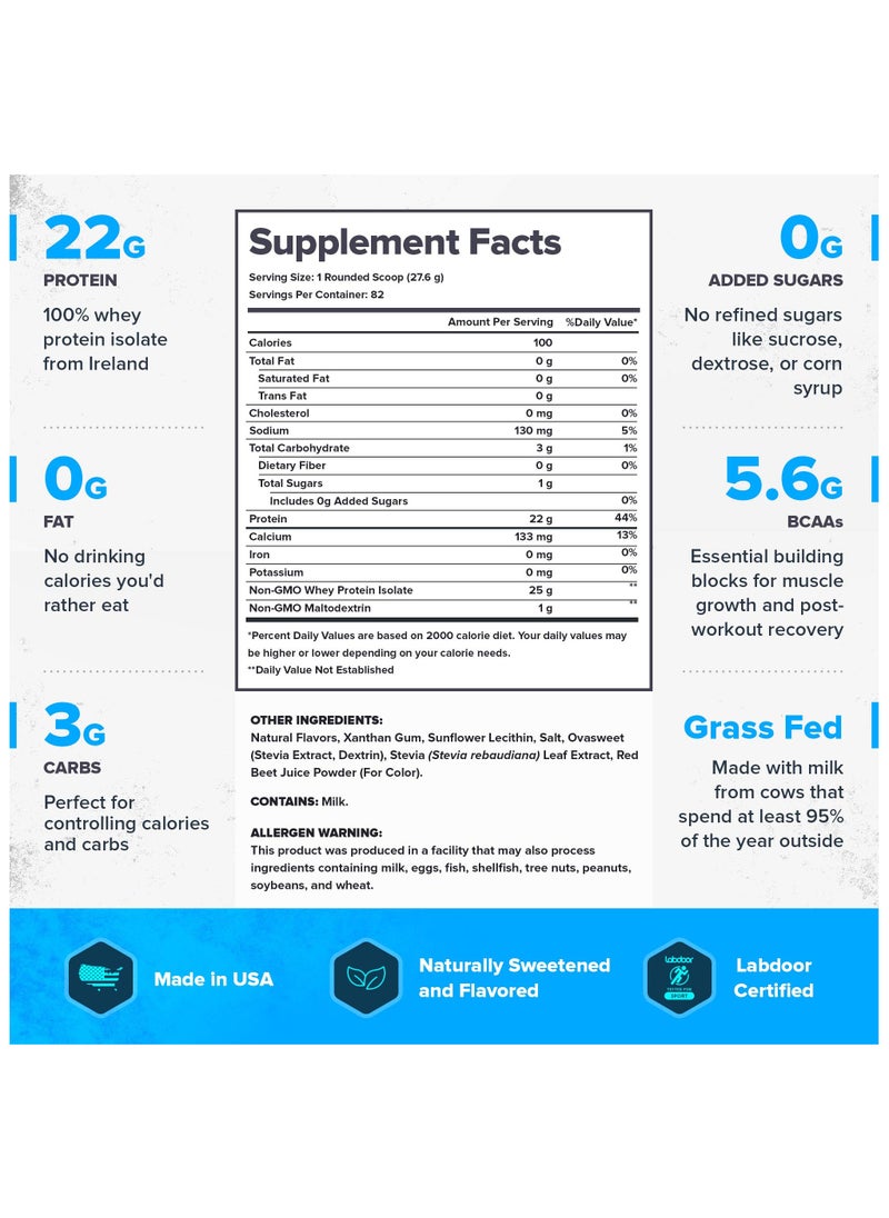 Legion Athletics - Whey+ Whey Protein Powder, Grass Fed Whey Protein Isolate, Naturally Sweetened and Flavored, No Added Sugars, 22 grams Per Serving, 2267.96grams, 83 Servings - Strawberry Banana - Image 1