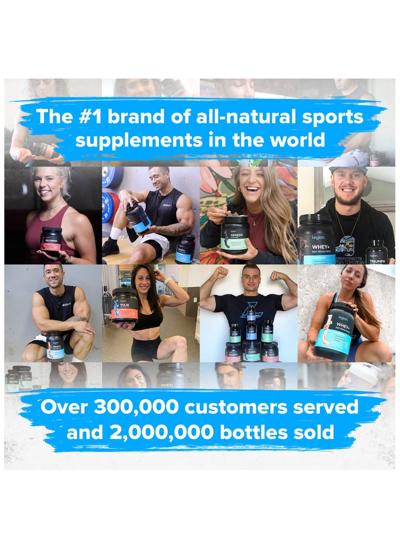 Legion Athletics - Whey+ Whey Protein Powder, Grass Fed Whey Protein Isolate, Naturally Sweetened and Flavored, No Added Sugars, 22 grams Per Serving, 2267.96grams, 83 Servings - Strawberry Banana - Image 1