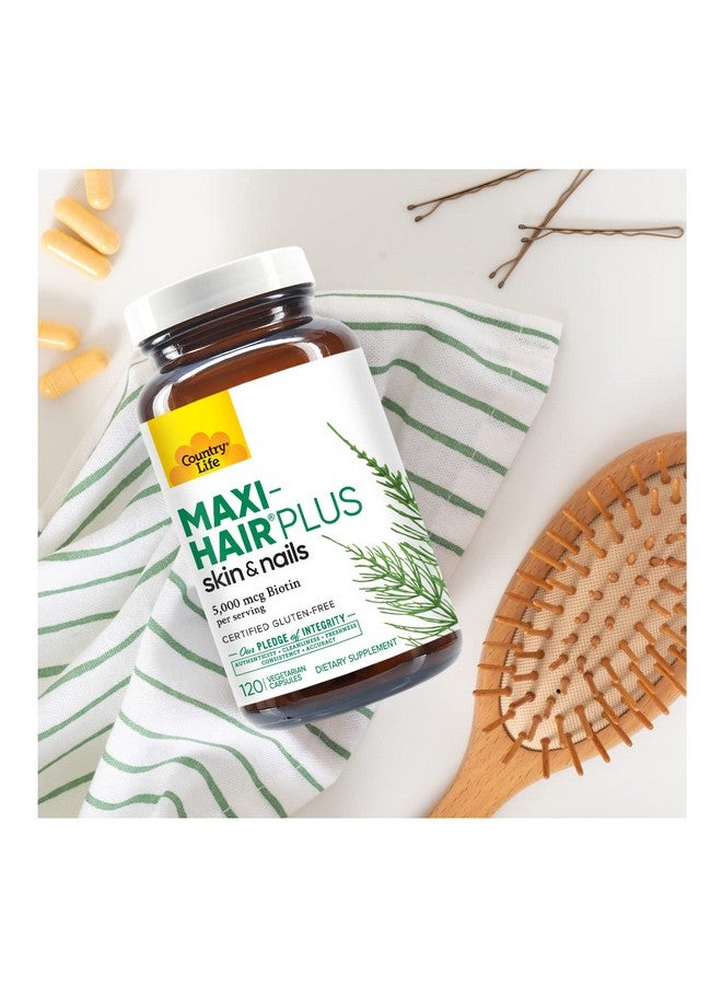 Country Life, Maxi-Hair Plus Biotin, Supports Healthy Hair, Skin and Nails, Daily Supplement, 120 ct - Image 4