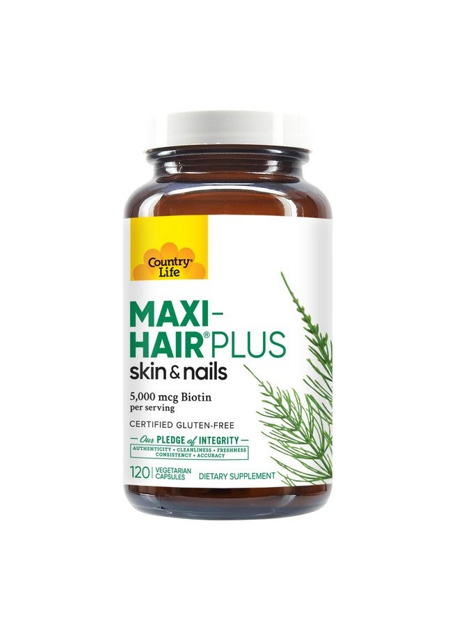Country Life, Maxi-Hair Plus Biotin, Supports Healthy Hair, Skin and Nails, Daily Supplement, 120 ct - Image 5