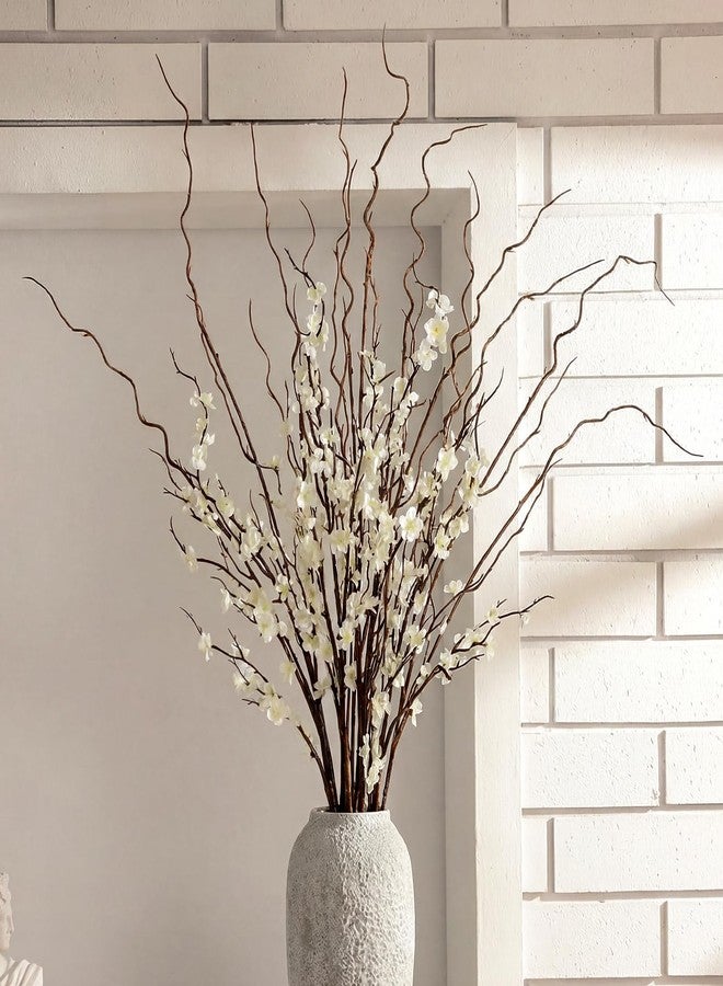 Daifunli 8 Pcs 38 Inch Artificial Flowers Cherry Blossom 45 Inch Curly Willow Branches for Spring Summer Indoor Decoration Faux Long Stem Silk Plum Blossom for Wedding Home Office Hotel Vase Decor - Image 1