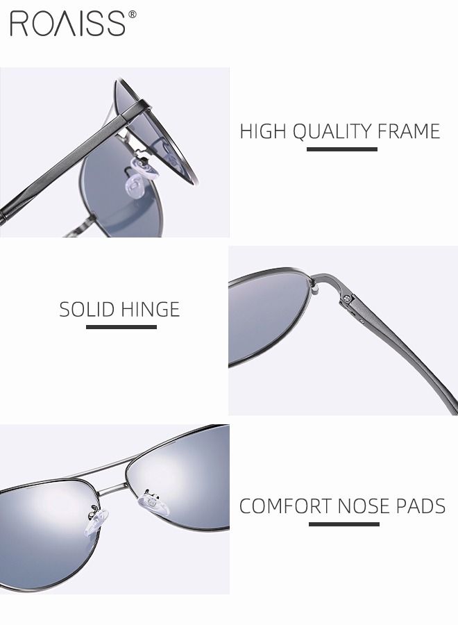 roaiss Men's Aviator Polarized Sunglasses UV400 Protection Sun Glasses with Alloy Frame Fashion Anti-Glare Sun Shades for Men Driving Fishing Traveling - Image 5