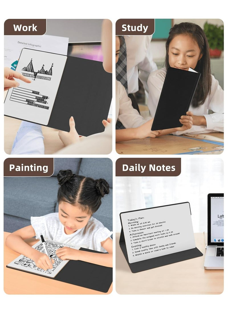 CMGTYYD Small Dry Erase Board, Portable Reusable Desktop Notepad with Stand for Desk, Students Drawing, to Do List, 9.5 * 6.6in Memo White Board for Office, Home, and School (Black)  - Image 5
