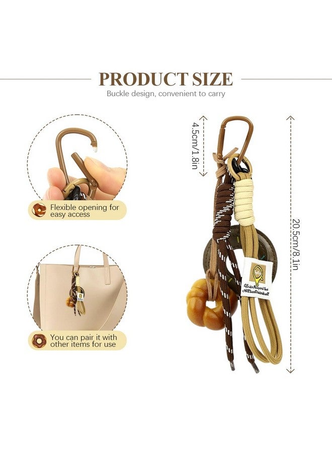 PALAY¬Æ Bag Charm Doughnut Keychain Bag Charms for Handbags Cute Nylon Braided Rope Backpack Charm Handbag Charms Gift for Women and Girls - Image 2
