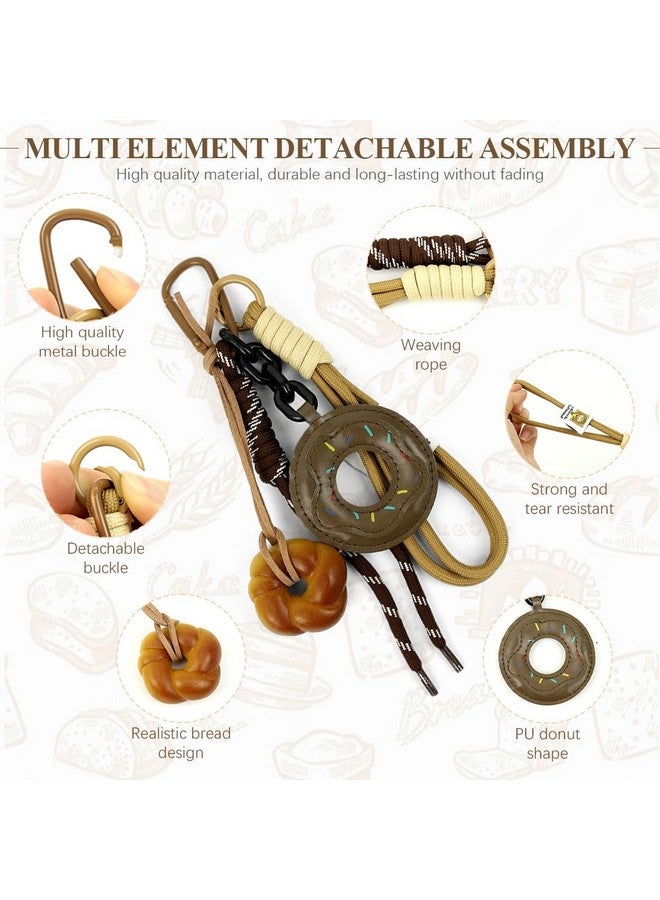 PALAY¬Æ Bag Charm Doughnut Keychain Bag Charms for Handbags Cute Nylon Braided Rope Backpack Charm Handbag Charms Gift for Women and Girls - Image 4