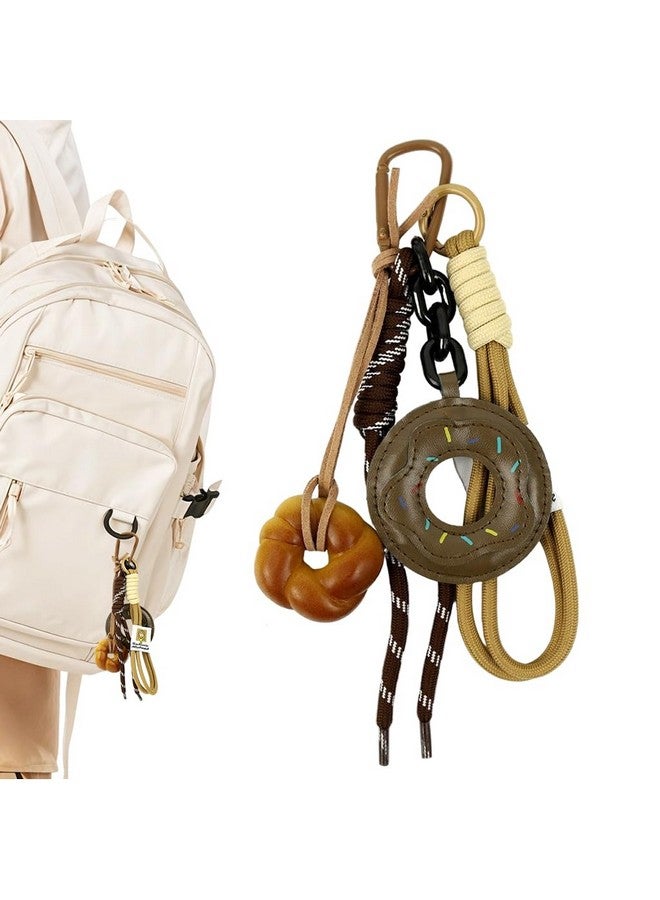 PALAY¬Æ Bag Charm Doughnut Keychain Bag Charms for Handbags Cute Nylon Braided Rope Backpack Charm Handbag Charms Gift for Women and Girls - Image 1
