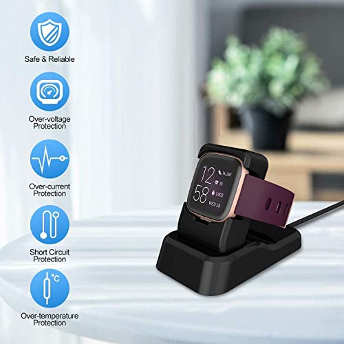 IKNUH KASMOTION Compatible With Fitbit Versa 2 Charger Stand, Replacement Charging Stand Clip Charging Cradle Dock Adapter Holder Compatible With Fitbit Versa 2, Smartwatches - Image 4