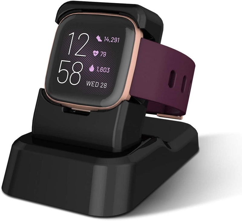 IKNUH KASMOTION Compatible With Fitbit Versa 2 Charger Stand, Replacement Charging Stand Clip Charging Cradle Dock Adapter Holder Compatible With Fitbit Versa 2, Smartwatches - Image 1