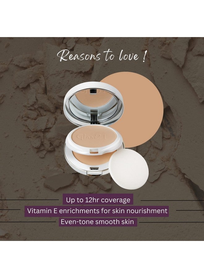 Glam 21 Glam21 2 In 1 Hd Compact Powder Oil Free Formula Long Lasting Freshness 12Hrs Stay Natural Matte Finishlight Medium20Gm - Image 3