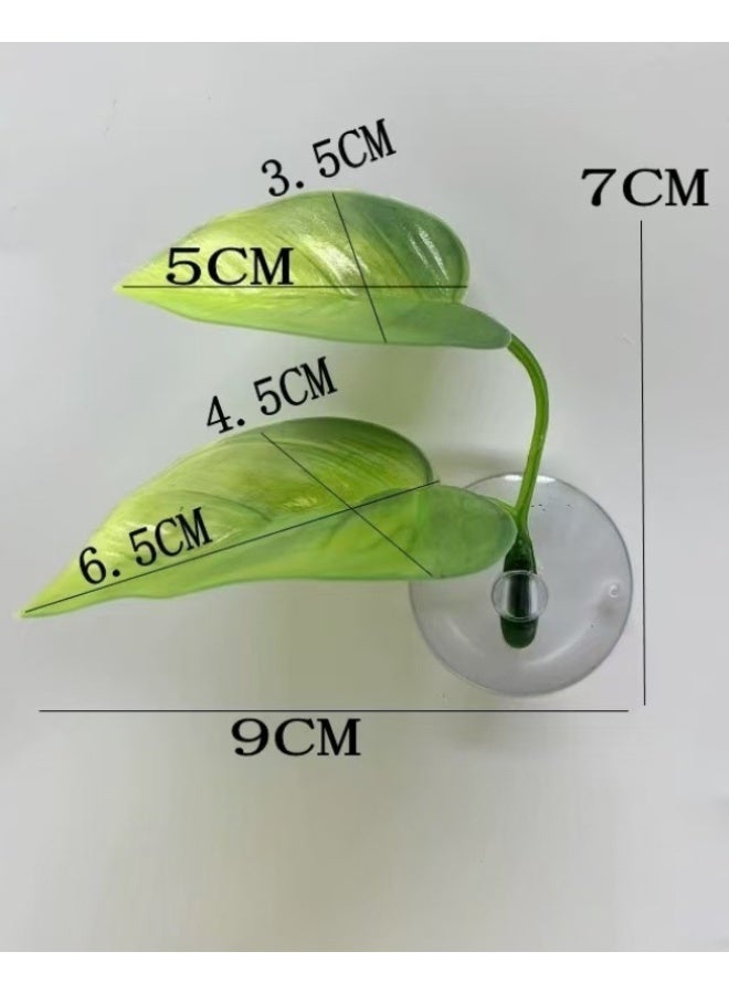 Betta Fish Leaf Hammock Aquarium Decoration, 3-Piece Simulation Plant Set for Resting - Image 3