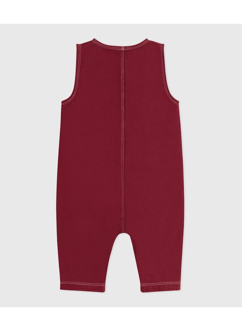 Petit Bateau Babies' long plain denim jumpsuit - Image 2