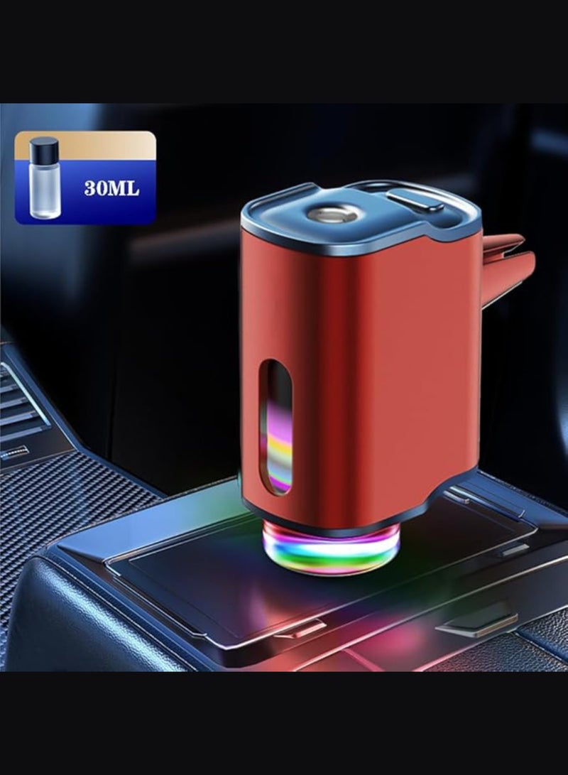 Smart Car Diffuser(RED） – Mini USB Cool Mist Aromatherapy Humidifier with Vibration Sensor, 3 Spray Modes & LED Light – Portable Essential Oil Air Freshener for Car, Home & Office  - Image 1