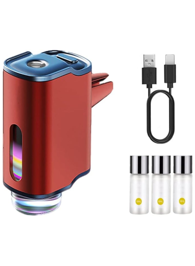 Smart Car Diffuser(RED） – Mini USB Cool Mist Aromatherapy Humidifier with Vibration Sensor, 3 Spray Modes & LED Light – Portable Essential Oil Air Freshener for Car, Home & Office  - Image 2