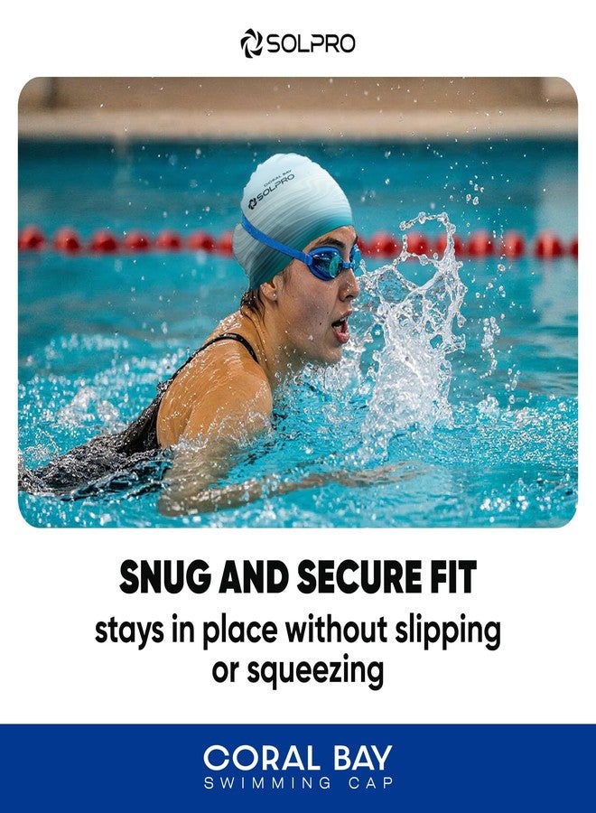 Solpro Coral Bay Unisex Swimming Cap|for Men,Women,Boys,Girls,Athletes,Swimmers|for Training,Competition in Swimming Pool,Water Sport,Beach,Water Park & Activties|One Size Fits All(Ombre Green Grey) - Image 3