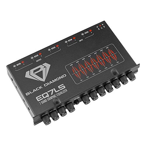 Black Diamond EQ7LS 7-Band Stereo Equalizer/Crossover Pre Amp Equalizer Car Audio EQ with Front Rear + Sub Output - Image 1