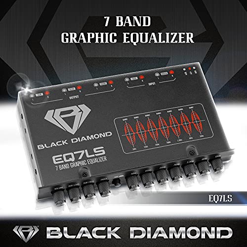 Black Diamond EQ7LS 7-Band Stereo Equalizer/Crossover Pre Amp Equalizer Car Audio EQ with Front Rear + Sub Output - Image 3