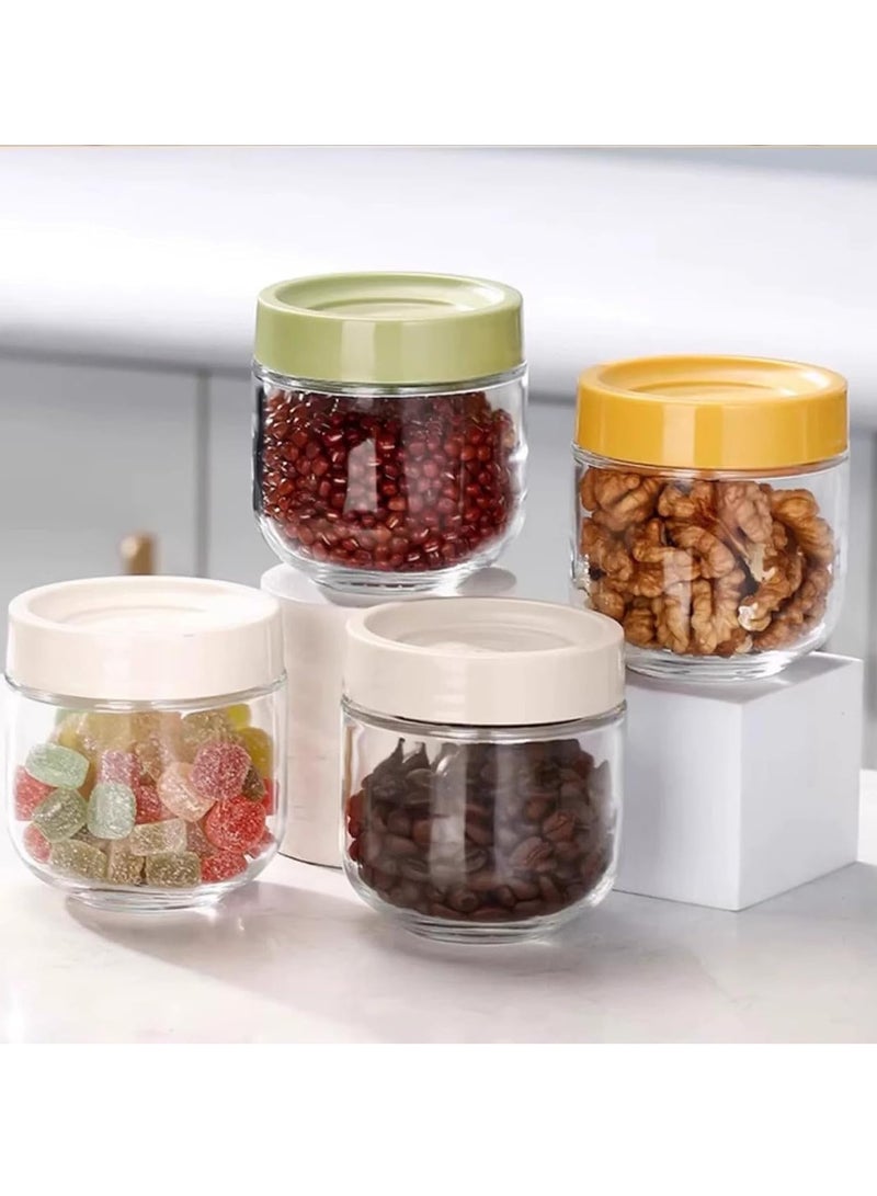 KASTWAVE 3Pcs Glass Sealed Jar, Confectionery Container, Glass Storage Containers, 10oz Kitchen Glass Sealed Storage Jar, with Stackable Sealed Lid for Kitchen Seasoning, Coffee Beans, Tea, Sugar, Vanilla - Image 5